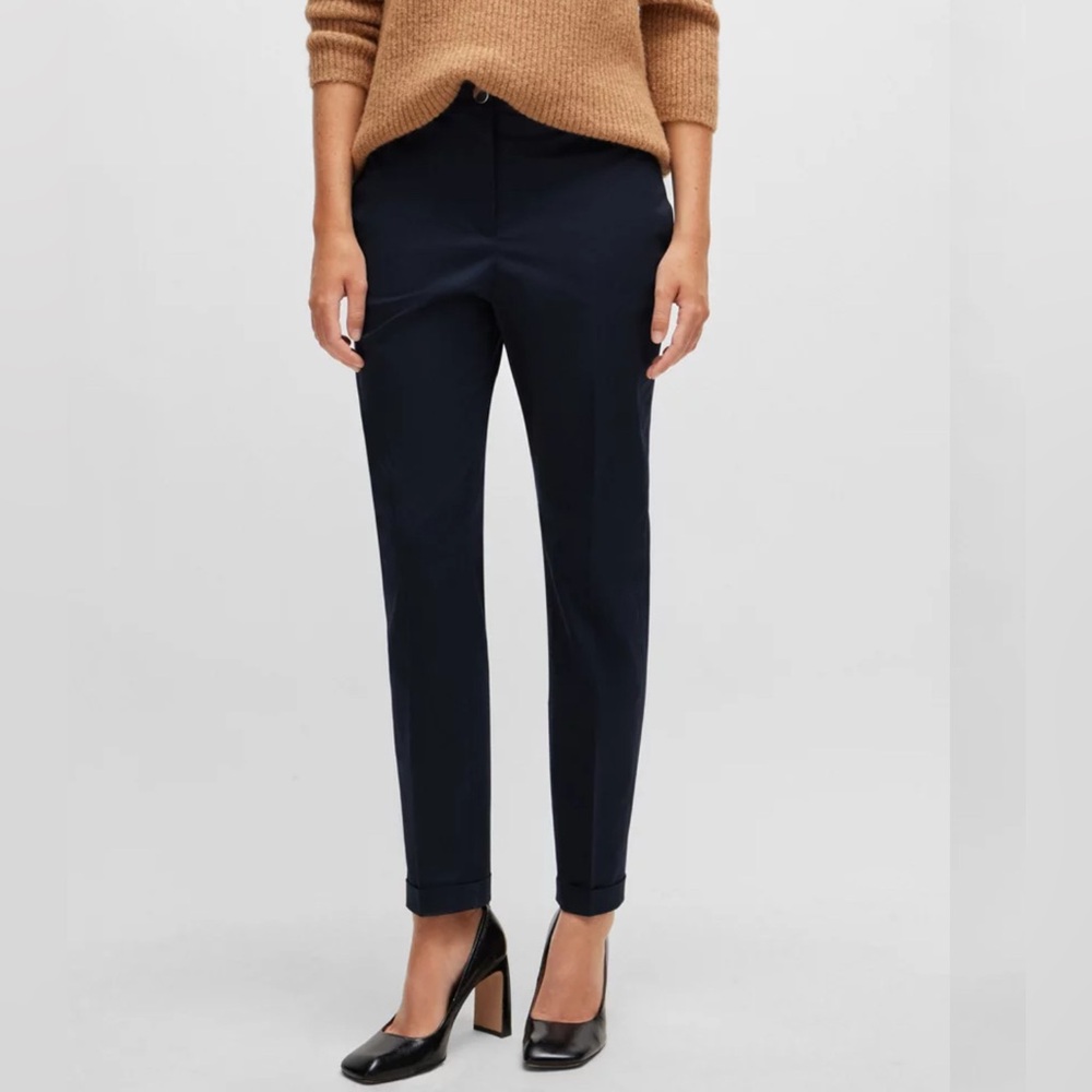 HUGO BOSS TROUSERS IN STRETCH-COTTON TWILL